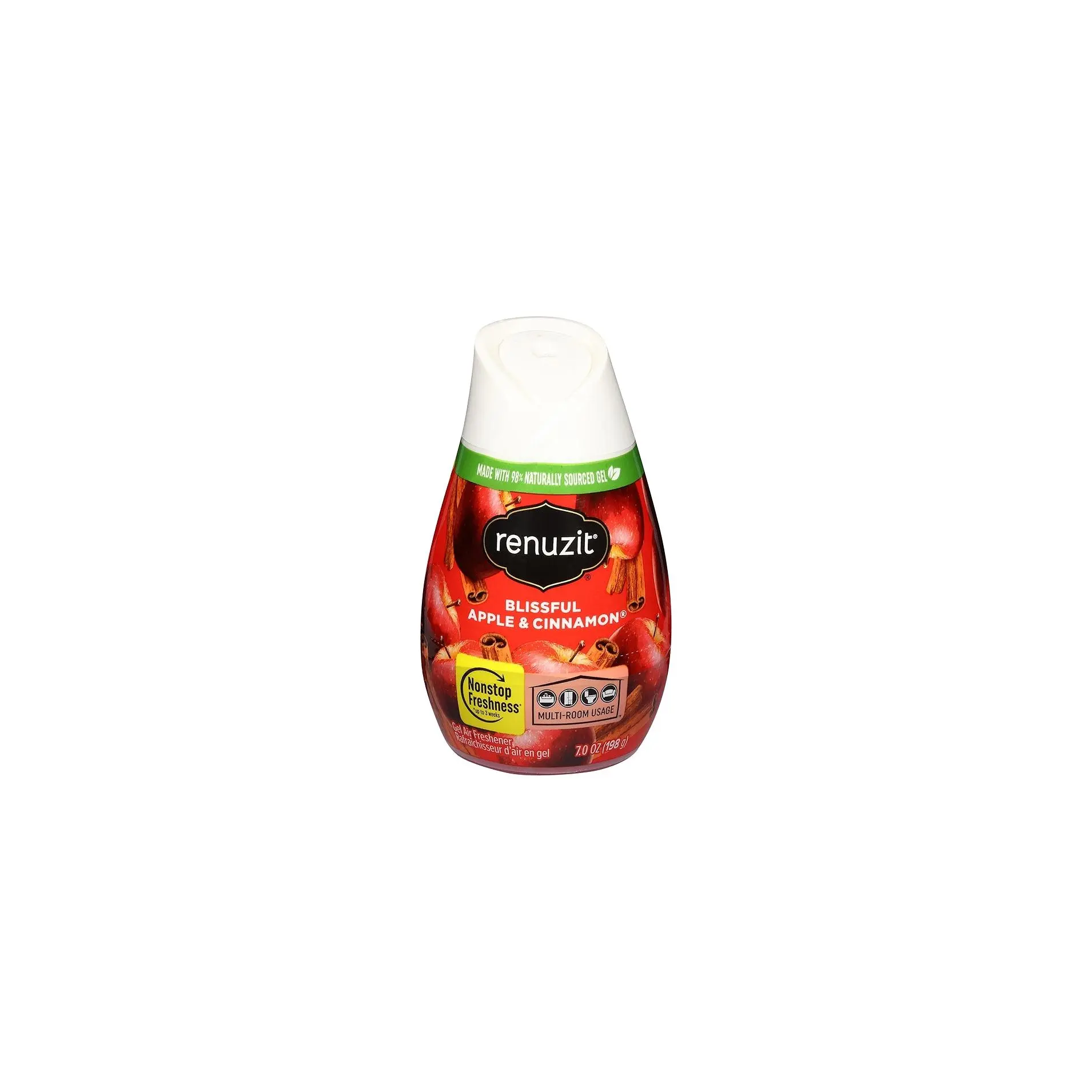 Renuzit - 1717587 Blissful Apple & Cinnamon Adjustable Gel Air Freshener, 7oz Cone (Pack of 12)