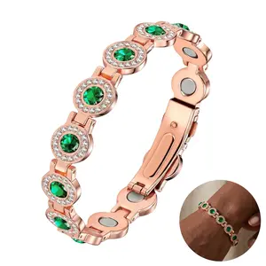 Pure Copper Bracelets for Women,4X Ultra Strength Magnetic Bracelet with 3800 Gauss Neodymium Magnets & Dazzling Austrian Cut Crystals Stone,Adjustable Jewelry Gifts for Her#SummerWins #DealsForYouDays