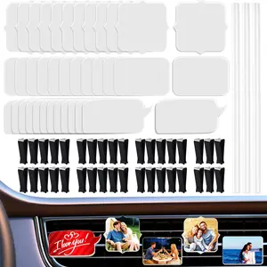 Set Car Air Vent Clip Sublimation Blanks PVC Material,Air Freshner Diffuser Aromatherapy Essential Oil Pin Making Kit Supplies,DIY Custom Interior Decor Sublimate Photo/Words/Stylized