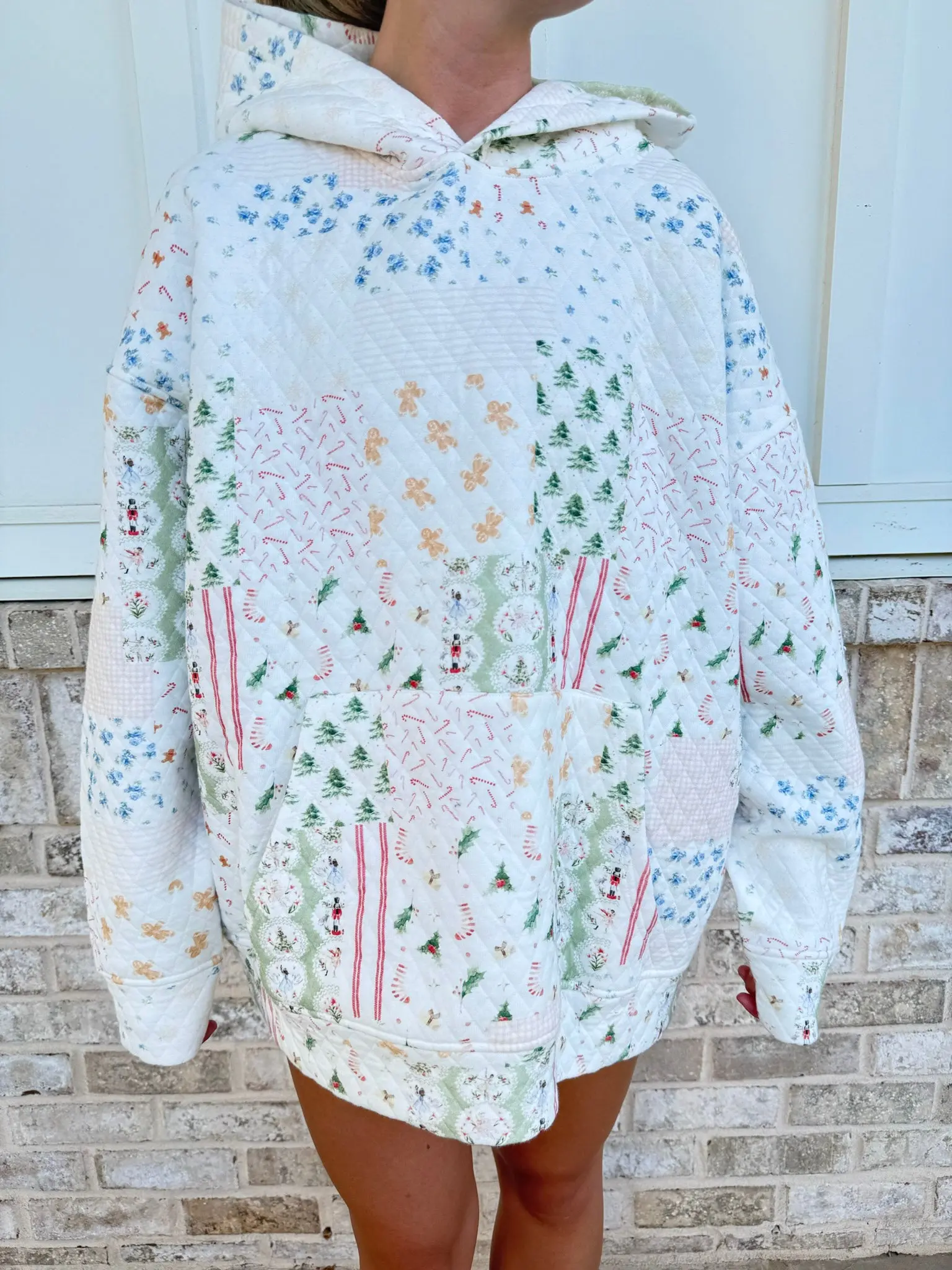 Christmas Holiday Quilted Hoodie Christmas Holiday Quilted Hoodie