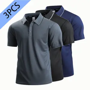 2026 New Model Polo Shirts 3pcs 3-color Premium Fabric Contrast Collar Trim Sleek Neat Commute Casual Wear Quality Style