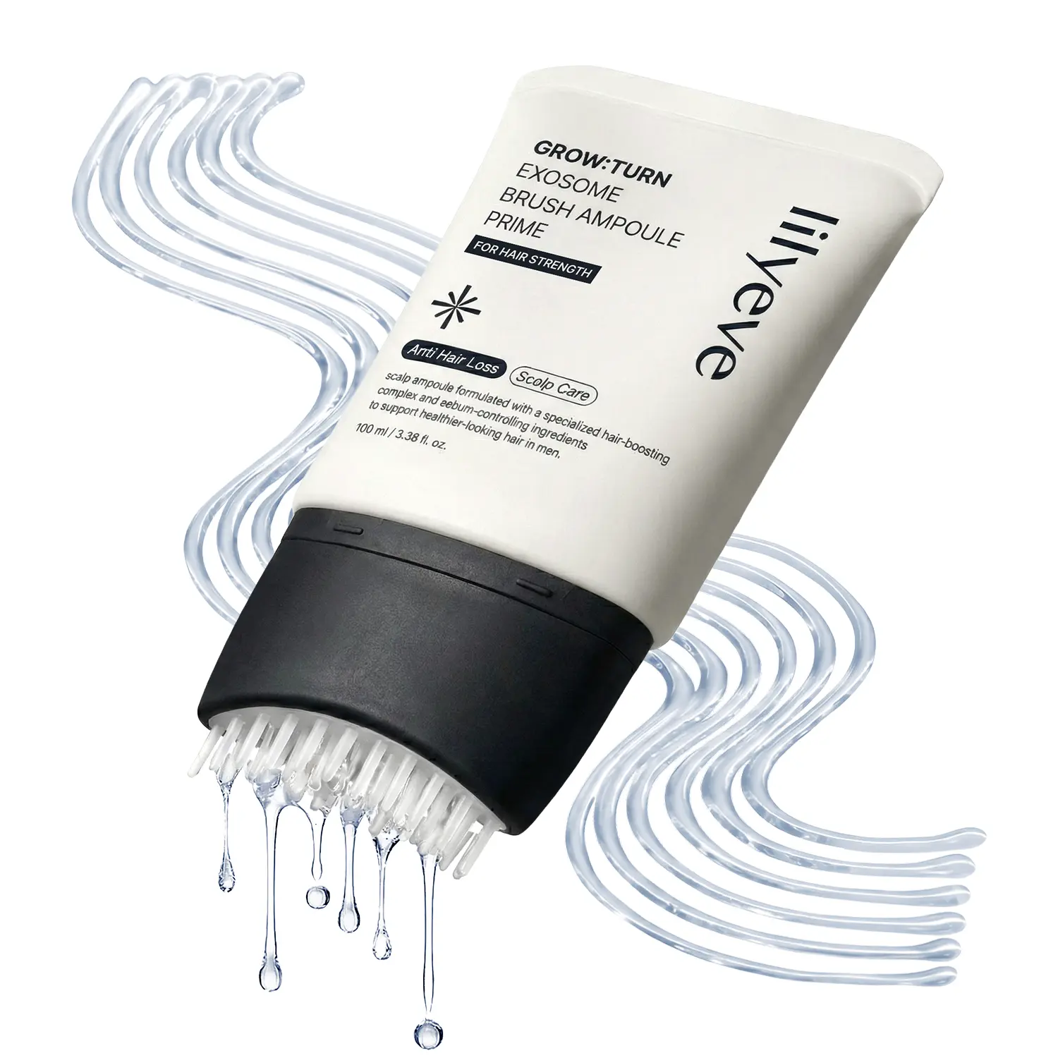 [LILYEVE] GROWTURN Exosome Brush Serum Prime | Men's Scalp & Hair Care Serum with Built-In Brush, Korean Hair Care | 3.38 fl. oz.