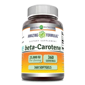 Amazing Formulas Beta-Carotene Supplement | 25,000 IU per Serving | 360 Softgels | Non-GMO | Gluten-Free | Made in USA