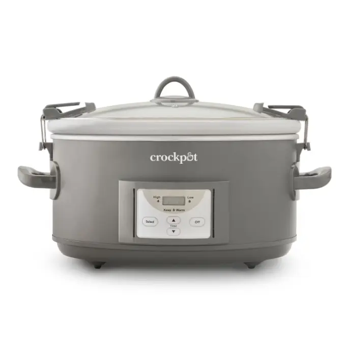 Crock-Pot Programmable 7-Quart Cook and Carry Slow Cooker, Grey 2156701161