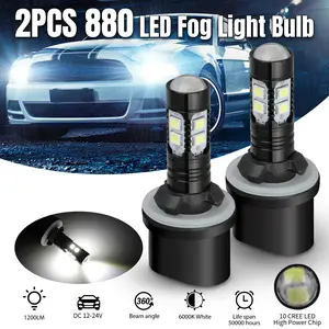 2PCS 880 890 892 893 899 CREE LED Fog Light Driving Bulbs 100W 6000K Xenon White