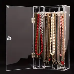 1pc Clear Acrylic Jewelry Display Stand - Dustproof Necklace & Bracelet Organizer with Shelves, Durable Lightweight Case Suitable for Necklaces, Bracelets, Earrings, Rings, Salon, Boutique Use Jewelry Box