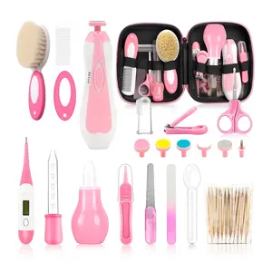 27-Piece Baby Grooming Kit Electric Nail Trimmer Hair Brush Comb Pink Newborn Care