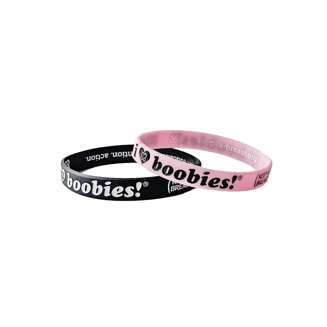 i love boobies! Mini Bracelet Pack- Pink Licorice (Black / Light Pink)