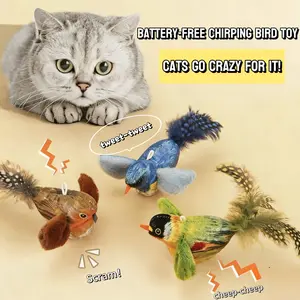 Cat toy flapping bird (doesn't fly), realistic chirping cat kicker (doesn't fly), no-charging interactive kitten toy