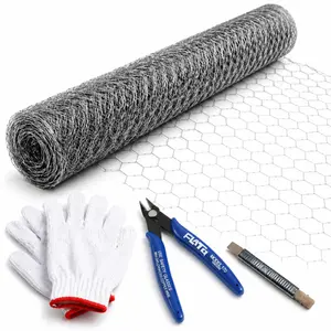 21-Gauge Silver Galvanized Metal Hexagonal Chicken Wire - 100 ft Long, Rust-Resistant Garden Net for Plant Protection, Rabbit Cages, Skunks, Raccoons, Foxes WL