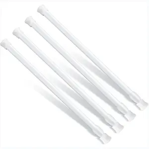 4pcs Window Security Bars, 11.8-17.72 Inch Adjustable Sliding Door Security Lock Bar Fixed Window Guard Door Security Devices for Children Safety Patio Door (White)