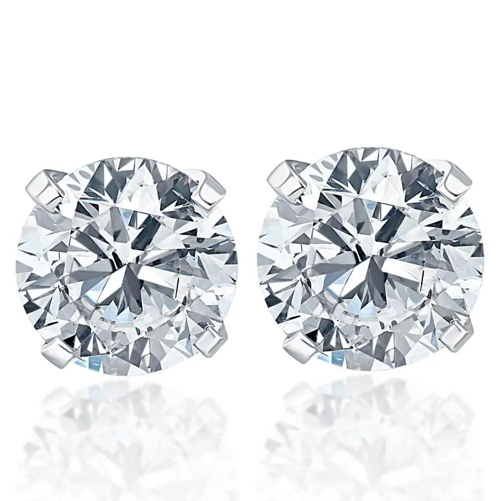 .20Ct Round Brilliant Cut Natural Diamond Stud Earrings Classic Set in 14K Gold