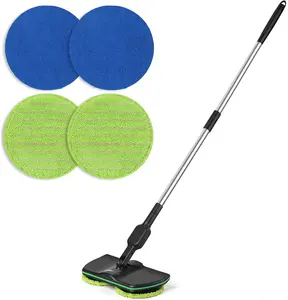 Cordless Battery Electric Spin Mop, 13-Inch Cleaning Pad Automatic Floor Cleaner for Hardwood, Laminate and Tile Floors, Spin Mop for Mopping, No Water Tank
