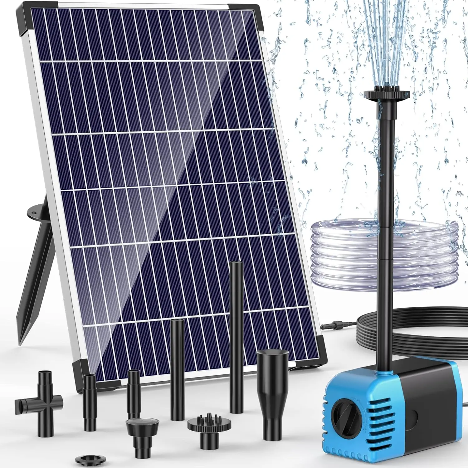 POPOSOAP 12W Solar Water Pump 160GPH – Solar Fountain Pump for Backyard, Garden, Pond & Outdoor Water Features