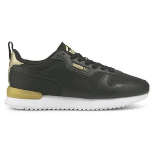 PUMA Womens R78 Metallic Logo Pop Lace Up Sneakers Shoes Casual - Black
