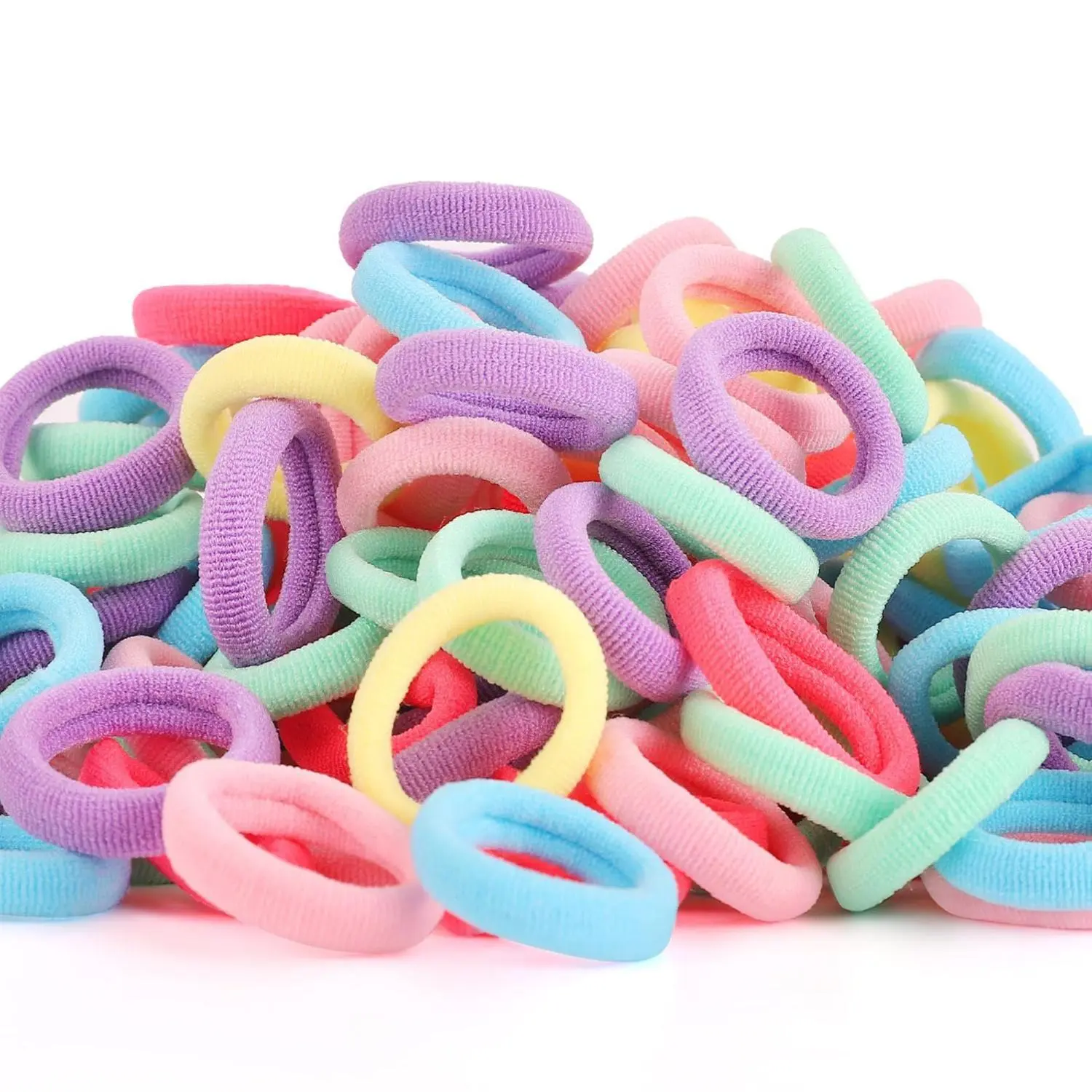 200 Pcs Macaron Color Cotton Hair Ties for Toddlers, Soft Gentle Easy-to-Stretch Elastic Bands, No-Damage Ponytail Holders, Everyday Braiding & DIY Hairstyles, One-Size-Fits-All for All Hair Types