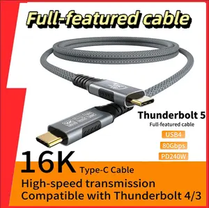 16K USB4 Type C Cable 80Gbps PD240W QC4.0 For Samung Huawei 8k Thunderbolt 4/5 Full-featured Fast Charging Cable Thunderbolt3 USB C to C Data Transfer