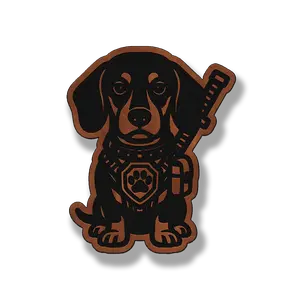 Tactical Dachshund Dog Patch – Leatherette Morale Patch