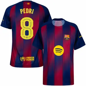 Unisex Soccer Barcelona Team Pedri 8 2025-2026 Home jersey - Blue (Champions League)