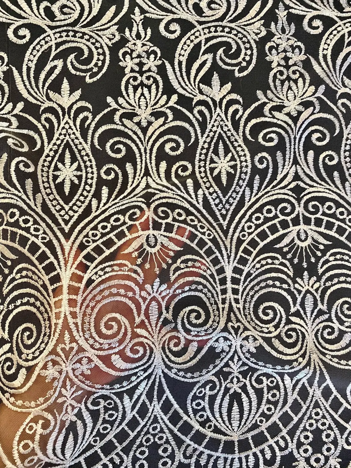 White Embroidered Lace