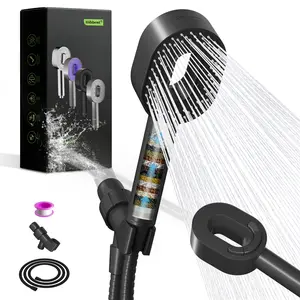 Hibbent Filtered Shower Head with Handheld, High Pressure Water Flow and Multiple Spray Modes Shower Head with Filter, 20 Stage Shower Filter，Water Softener Filters Beads for Hard Water -Remove Chlorine