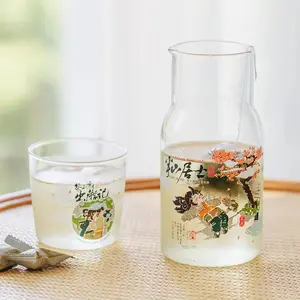 ChaYanYueSe  Glass Cup Set, 600ml/20.28oz+200ml/6.76oz