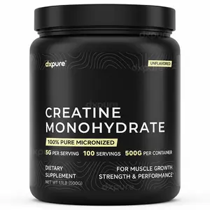 dxpure Creatine Monohydrate Micronized Powder 500G - 100 Servings - Unflavored