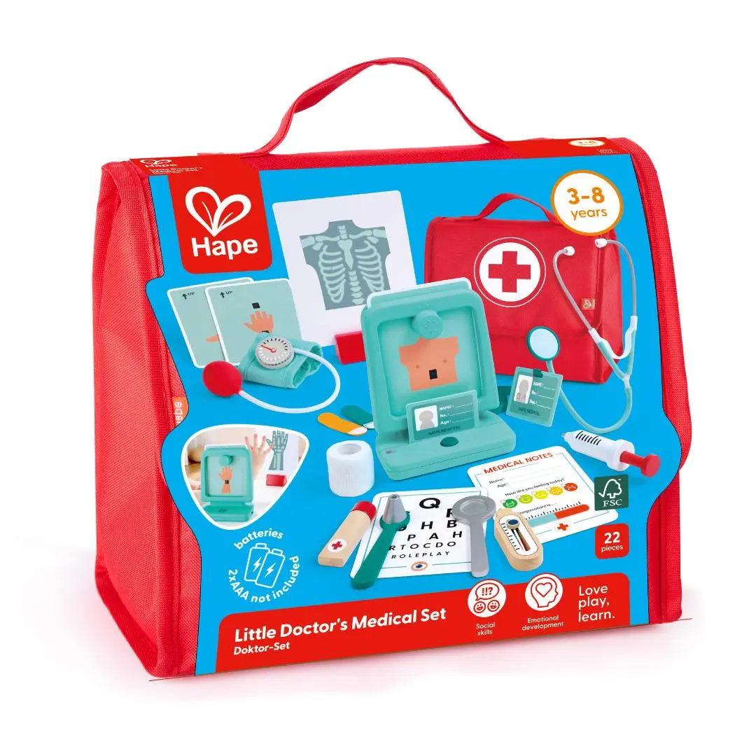 Hape Little Doctor's Medical Pretend Play Set - Classic Novelty Toy for Kids' Role-Play Scenarios