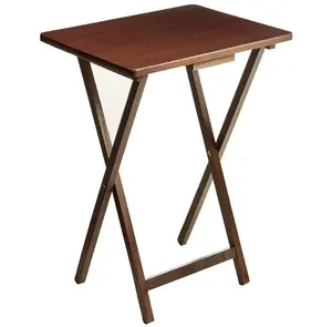 Mainstays Indoor Single Folding TV Tray Table - Walnut L 19 x W 15 x H 26