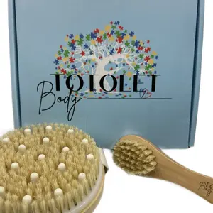 Totolet Lotus Wood Dry Body Brush - 100% Natural, Vegan, Cruelty Free, Supports Lymphatic Drainage, Eases Tension & Promotes Cellulite Reduction