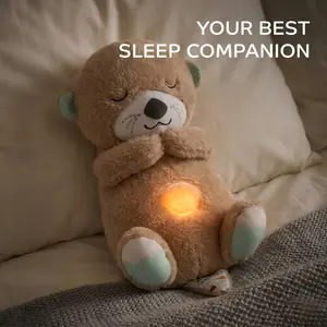 (Rhythmic Breathing Motion)Sound Machine Breathing Otter Plush Toy with Rhythmic Movements & Music for Baby Sleep - Gentle Hug & Four Gear Adjustment for Soothing & Relaxation