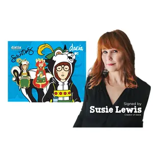 Disliz Officially Licensed Daria & Jane Animal Party Premium Signed 2-Pin Collectible Set | Autograph by Susie Lewis, Co-Creator of Daria
