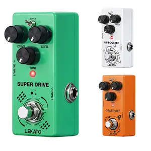 LEKATO CRAZY DIST DS-02 Mini Distortion Guitar Effect Pedal M-style Distortion 2 Modes Bass Cut and Dist / UP BOOSTER Classic XEP Black Box 2 Modes TS and CLEAN / SUPER DRIVE TS Green Box Overdrive 2 Modes Super and Normal for Electric Guitar True Bypass