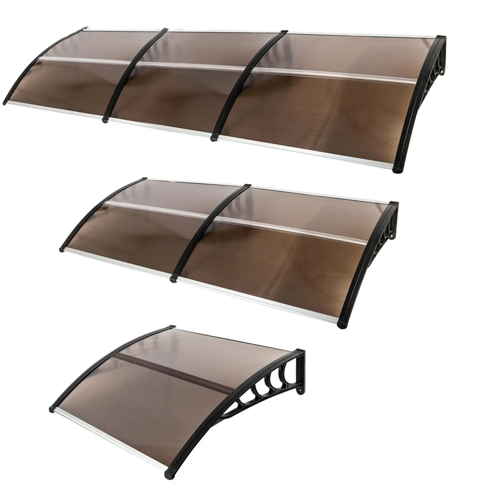 【Summervibes】Ubesgoo Anti-UV Awning, Door Awning, UPS 50+Polycarbonate Cover Front Door Outdoor Patio Awning Anti-UV Rain Snow Sun Protection Hollow Core Panel Window, High Quality ABS and Polycarbonate Material