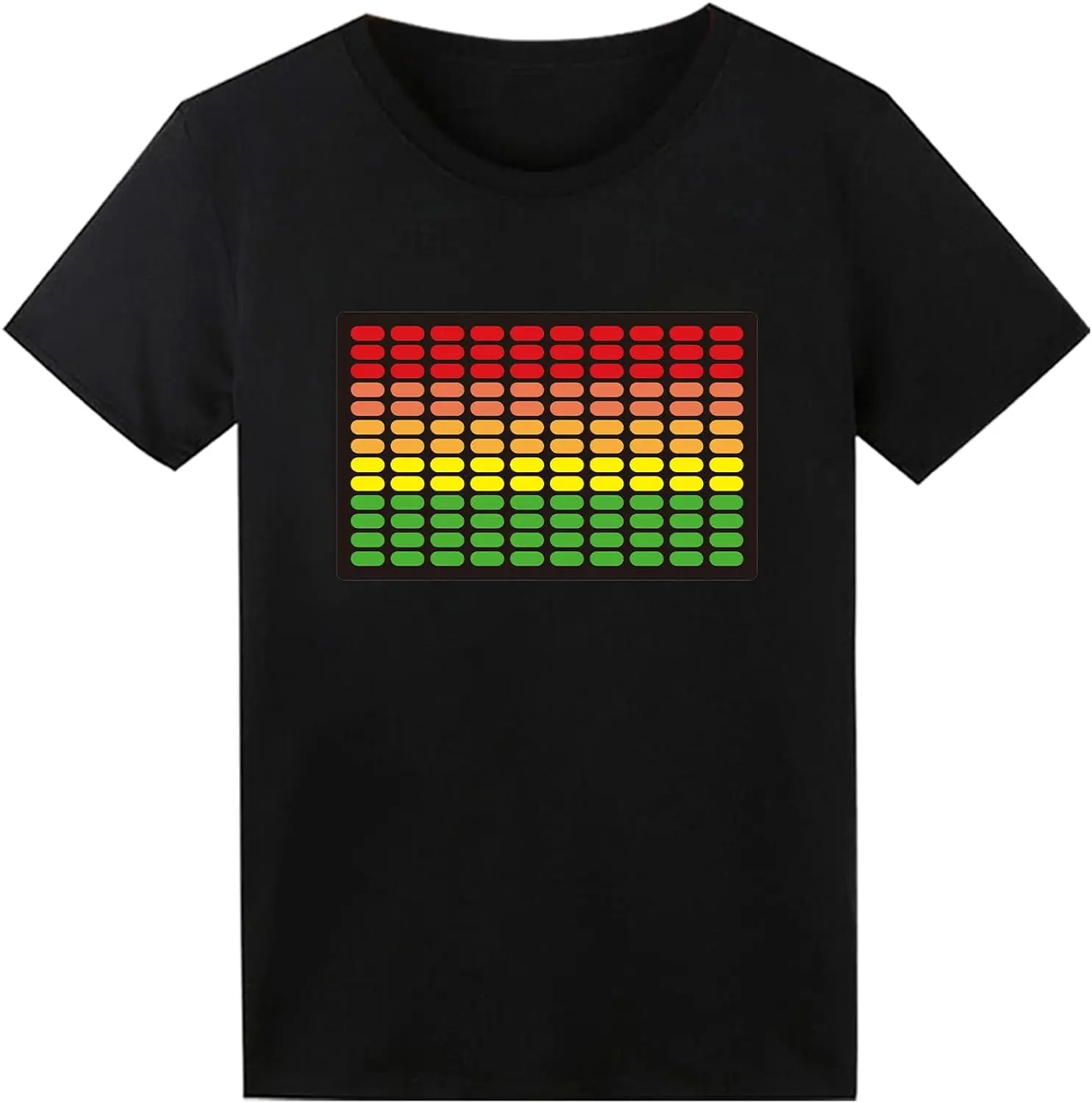 Women's Short-Sleeve Vintage Graphic LED T-Shirt - Sound-Activated, Glow-in-the-Dark Rave Top for Party, Misfits Journey Themed