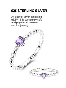 ✨Heart-melting cuteness! 925 sterling silver heart-shaped amethyst zircon ring Fashion Ring. Unbelievably beautiful with romantic vibes maxed out - wear it to instantly transform into a sweet gentle goddess.