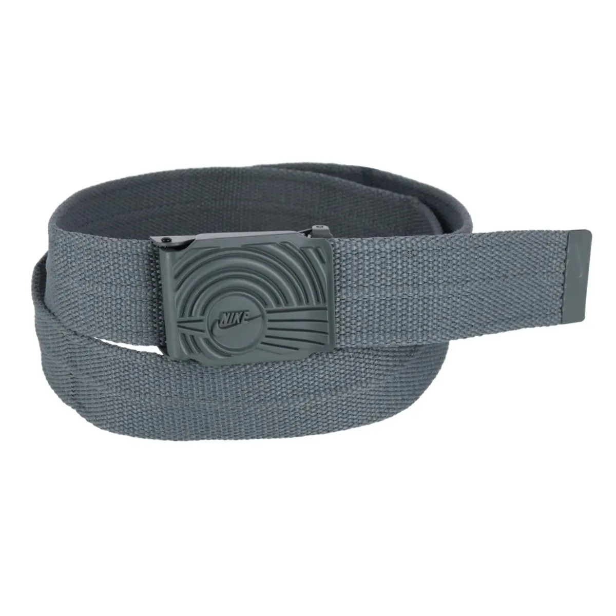 NIKE Men's Heavy Duty Ribbed Web Waist Belt, Casual Design Belt with Cut to Fit Strap and Dunk-Inspired Buckle, Durable Belts