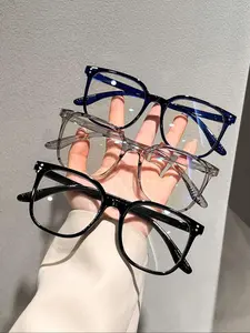 Simple Eyeglasses for Everyday Use, Gifts for Wife, Basic Square Frame Fashion Eyeglasses for Women & Men, Stylish Square Frames, Modern Fashion Eyeglasses for Work, Daily Decor, Accessories for Women