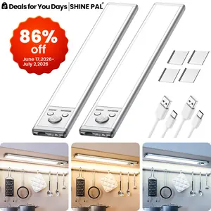 SHINE PAL Under Cabinet Lights,Motion Sensor Night Light Indoor,1500mAh USB Rechargeable Light,Magnetic Installation Dimmable Lights for Kitchen,Wardrobe,Pantry, Closet,Bathroom,Stairs,Sink Cabinet,Garage,#Deals for You Days