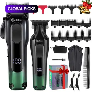 Professional Hair Clipper Set, 1 Set Electric LED Display Beard Trimmer & Clipper & Accessories, Cordless Barber Clipper, Cordless Trimmers, USB Rechargeable Hair Trimmer Kit for Men Hair Clippers Set #GLOBAL PICKS