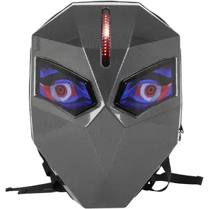 Knight LED Motorcycle Backpack, Hard Case Riding Backpack DIY Motorbike Luggage Laptop Bag Waterproof, Large Size 19inch led backpack