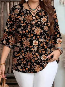 Women's Casual Loose Button-Down Print Tee Shirt Blouse, Summer Fashion Top, Comfortable Daily Wear, Stylish Women's Clothing for Everyday Use