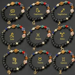 Solar System & Constellation Design Handmade Beaded Bracelet, Unisex Couple Style, Guardian Star Natural Stone Beads Bracelet Bangle Gifts