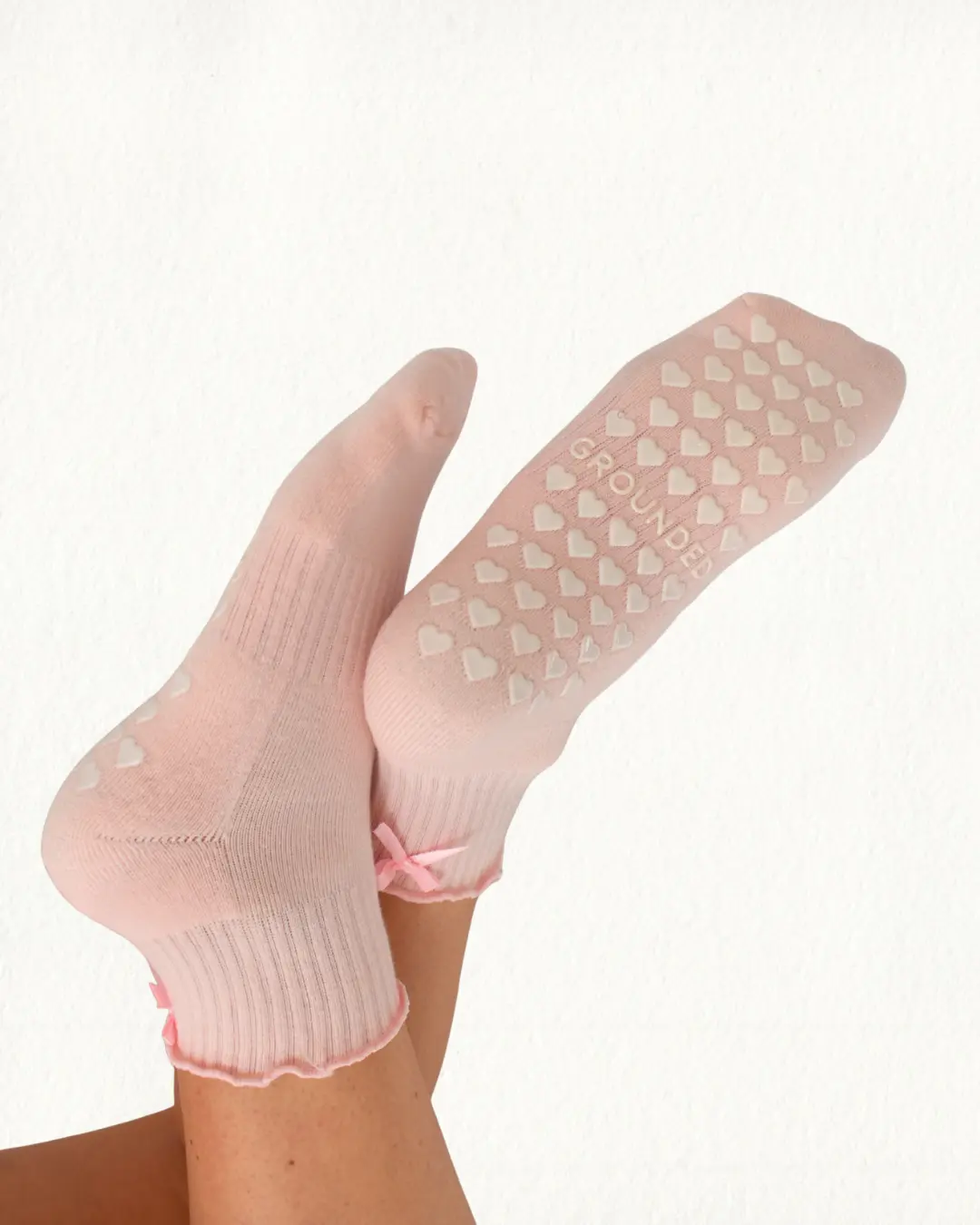 Light Pink Ruffle Grip Socks
