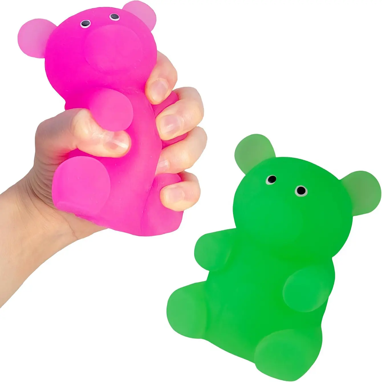 New Squishy Gummy Bear Stress Ball - Soft TPR Squeeze Fidget Toy, Hand & Arm Strengthener for Anxiety Relief, Grip Strength Train Tool, Cute Look, Kid-Friendly & Durable, Physical Therapy Patients’ Sensory Aid for Office Desks