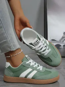 Women's Round Toe Casual Shoes, Low Heel Waterproof Non-Slip Flat Sole, Comfortable Sport Style, Spring & Fall Versatile Thick Bottom, Thick Soled Sneakers