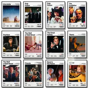 Classic Movie Collection The Wolf of Wall Street Scarface Poster Titanic Film Canvas Painting Vintage Home Room Art Wall Decor