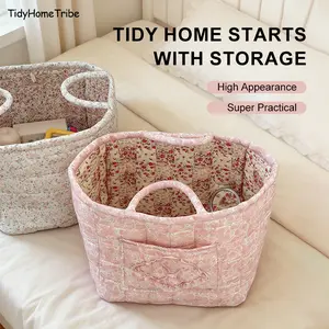 Floral Print Large Capacity Collapsible Organizer for Toys Snacks & Home Decor Machine Washable Bin for Bedroom / Bathroom / Living  & Car