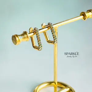 Blue Lake Earrings | Brass 18k gold plated 