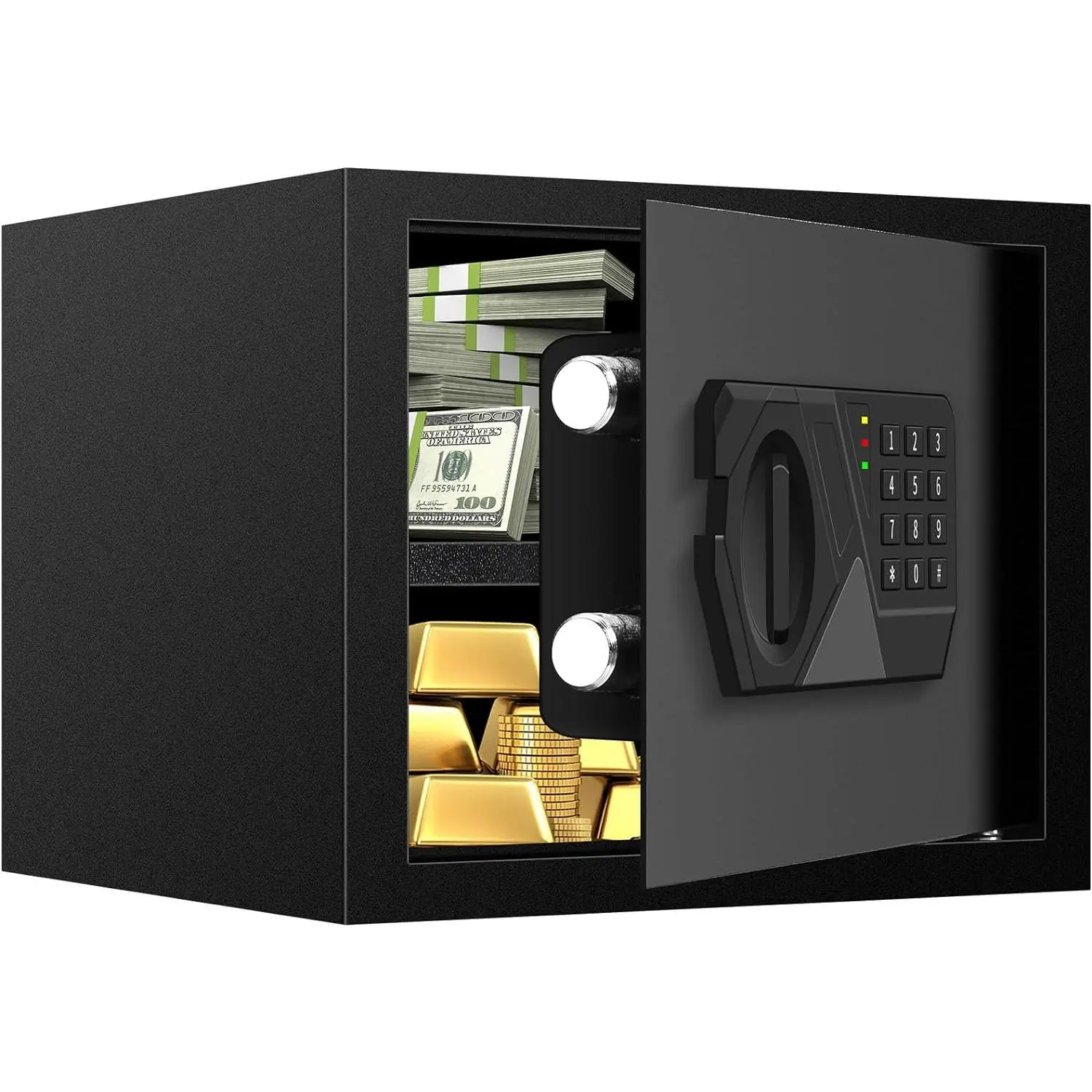 1.2 Cub Small Fireproof Safes for  Use, Digital  Safe Fireproof  with Programmable Keypad, Spare  and Removable Shelf, Fire Safe Box for   Valuables